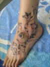 Cherry Blossom Tattoo On Girl Ankel